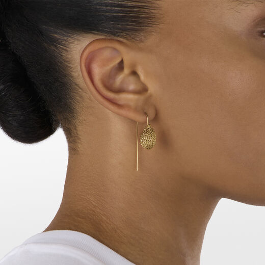 Mini woven pod earrings by Milena Zu