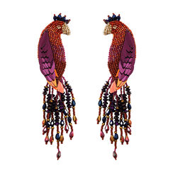 Peacock beadwork earrings by Olivia Dar