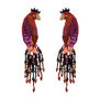 Peacock beadwork earrings by Olivia Dar