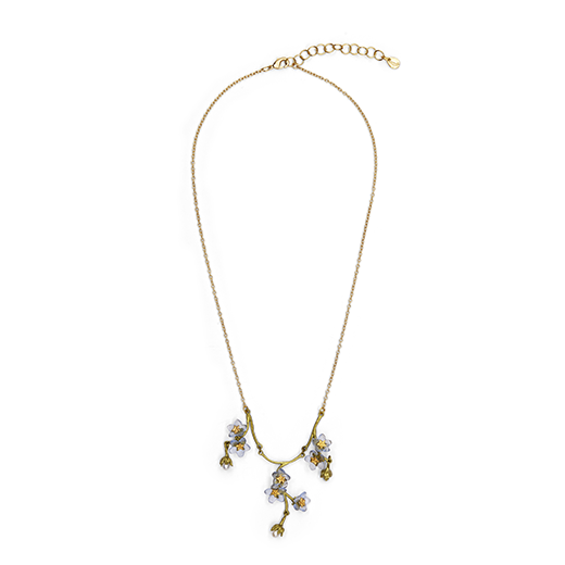 Forget-me-not pearl statement necklace by Michael Michaud