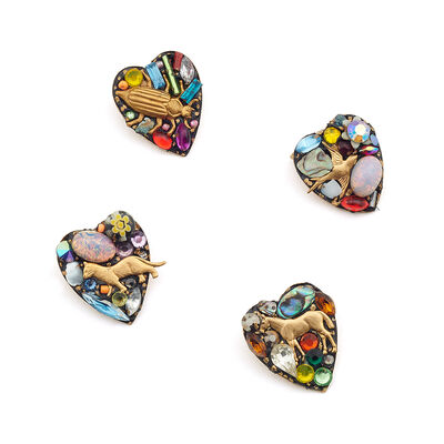 Heart brooch by Annie Sherburne - assorted