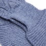Blue short pull-through wool scarf