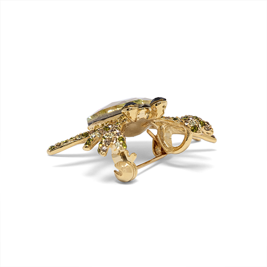 Crab crystal brooch