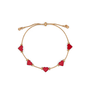 adjustable bracelet with enamel red hearts