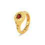 Red garnet heart fingertip ring by Ottoman Hands