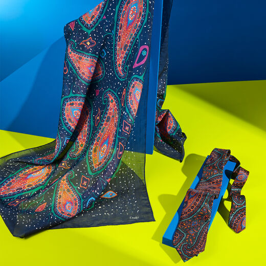 Exploded Paisley Print Scarf by Drake&rsquo;s