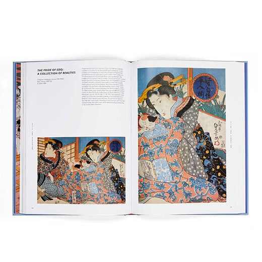 An example of the beautiful ukiyo-e Woodblock prints illustrating traditional Japanese fashions.