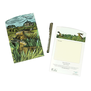 Hares and open field 3D greeting card