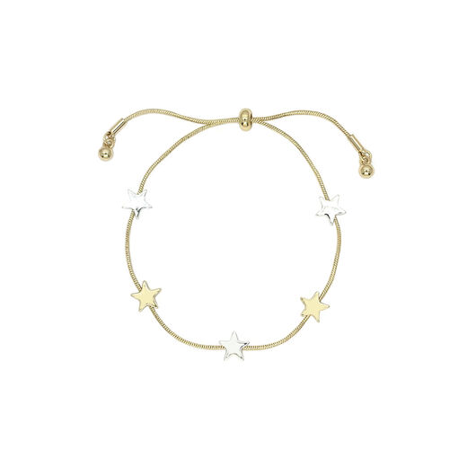 Delicate bracelet with silver and golden stars 