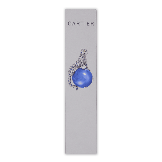 CARTIER Panther clip brooch leather bookmark