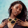 Triple circle black and gold necklace by Inzuki
