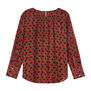 Red gathered cotton blouse
