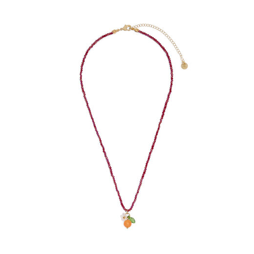 Tangerine glass beaded necklace
