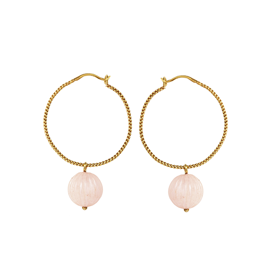 Morganite hoop earrings by Turquoise Mountain