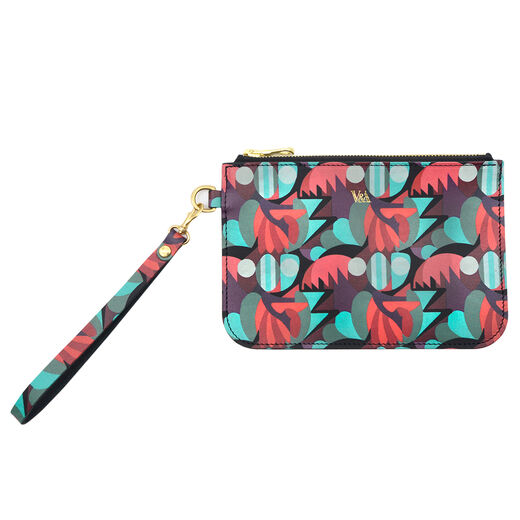 Art Deco flat leather clutch bag