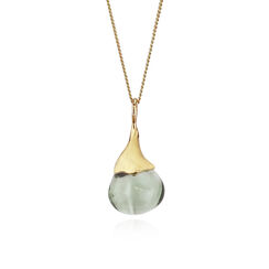 Green amethyst acorn necklace by Mounir