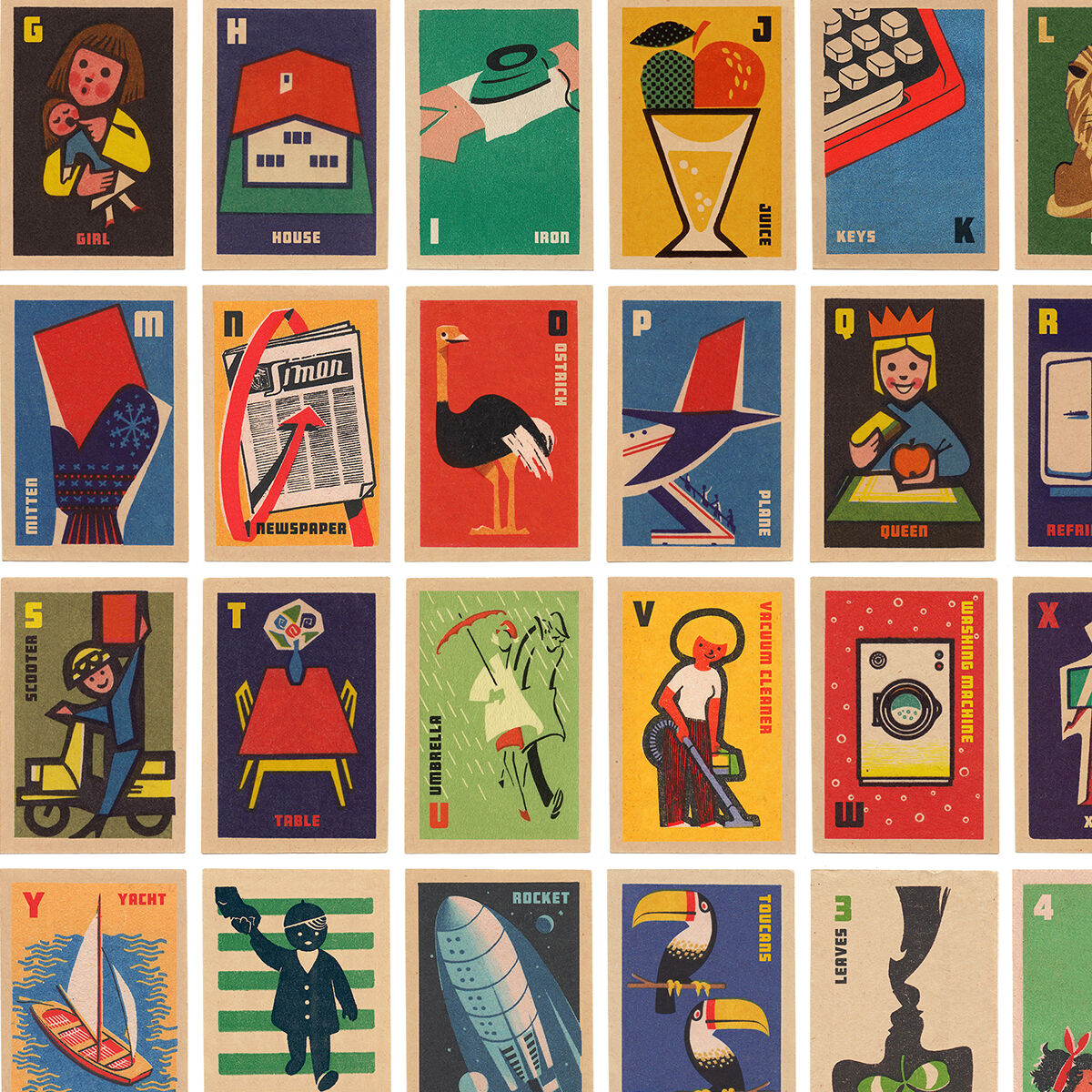 Vintage Matchbox Labels A-Z Print | V&A Shop