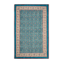 Blue and red floral hand-printed quilt