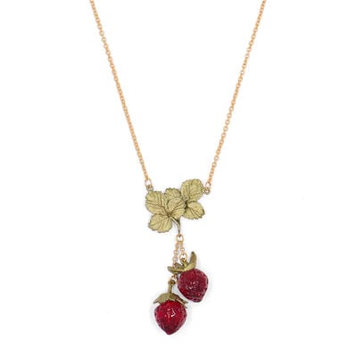 Strawberry charms necklace by Michael Michaud
