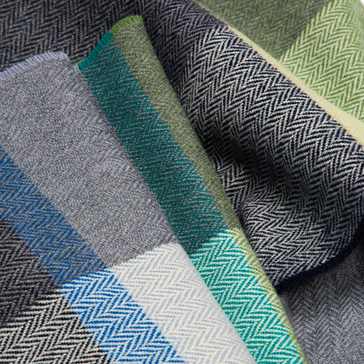 Navy and smoke wool scarf
