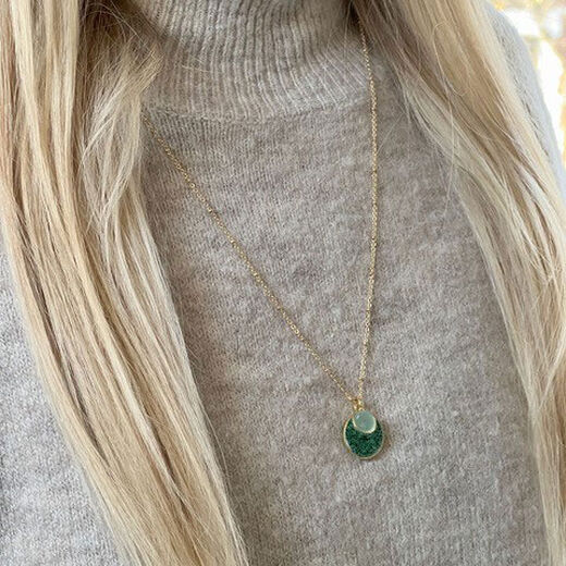 Jade and chalcedony pendant necklace by Mirabelle
