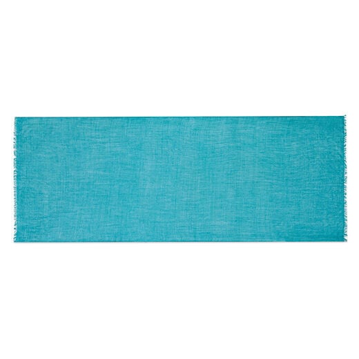 Cerulean blue merino scarf by Kashmir Loom