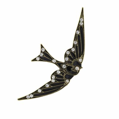 Flying swallow brooch