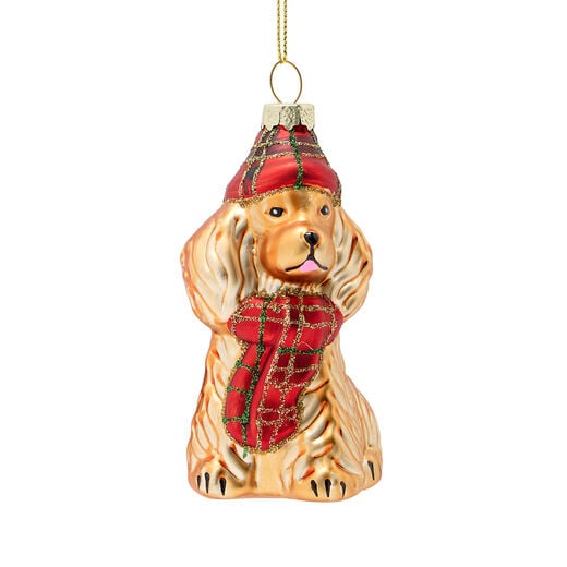 Glass spaniel Christmas decoration