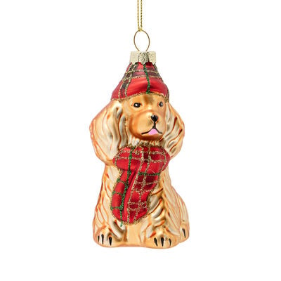 Glass spaniel Christmas decoration