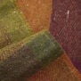 Orange and lime plaid recycled merino wool scarf
