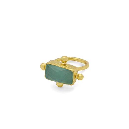 Aqua chalcedony adjustable ring by Ottoman Hands