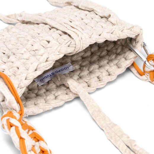 Natural crochet crossbody bag by Loopd Studio