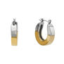 Mixed metal huggie earrings