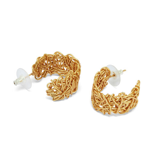 Gold wire wrapped Doris hoop earrings by Black & Sigi