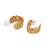 Gold wire wrapped Doris hoop earrings by Black & Sigi