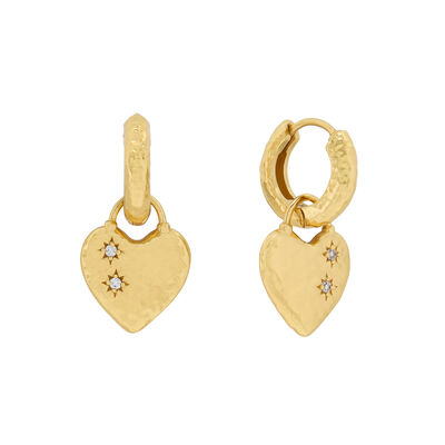 Heart gem huggie earrings by Ottoman Hands