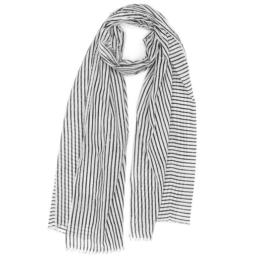 Black and white stripe scarf