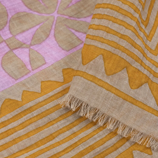 Geometric block print scarf
