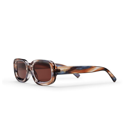 Art Deco orange glasses case & recycled sunglasses