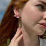 Pink hydrangea stud earrings by Cherie Jewels