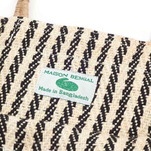 Cotton stripe jute bag