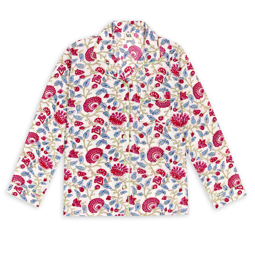 Pink floral cotton lounge set
