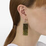 Gold and green wire mesh beaded earrings by Milena Zu