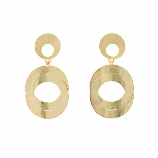 Three hammered disc stud earrings by Fo.Be