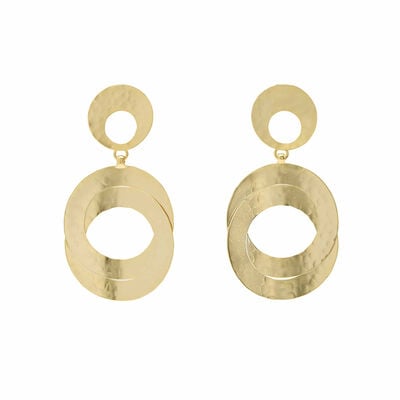 Three hammered disc stud earrings by Fo.Be