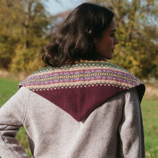 Green Fair Isle wool neckerchief