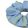 Blue & green linen scrunchie