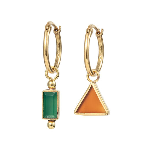 Carnelian and green agate earrings by Turquoise Mountain