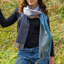 Marine strip merino lambswool scarf
