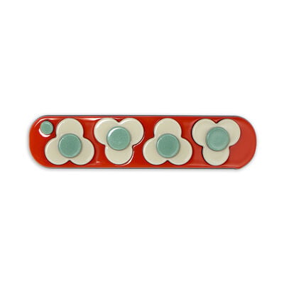 Orange retro floral barrette